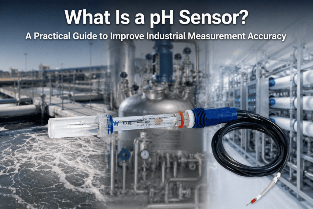 Industrial pH sensor used for water treatment and process control
