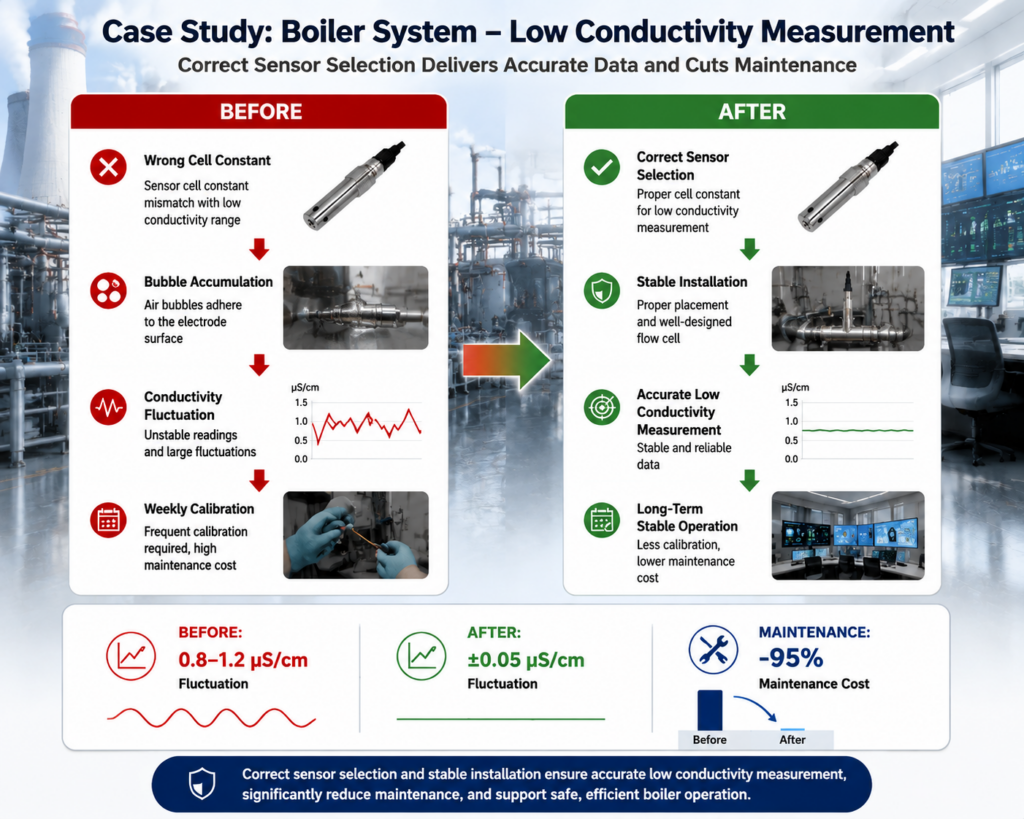 Boiler feed water conductivity sensor optimization case study