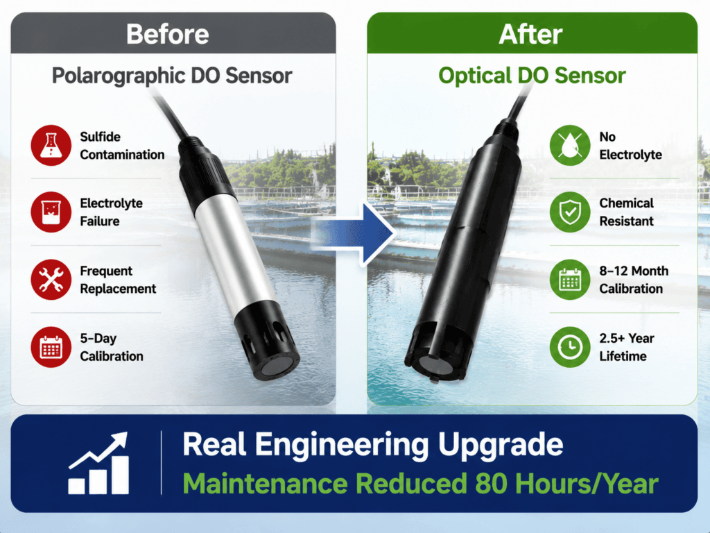 Chemical wastewater optical dissolved oxygen sensor upgrade case study