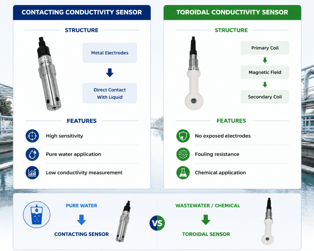 Contacting vs toroidal conductivity sensor comparison