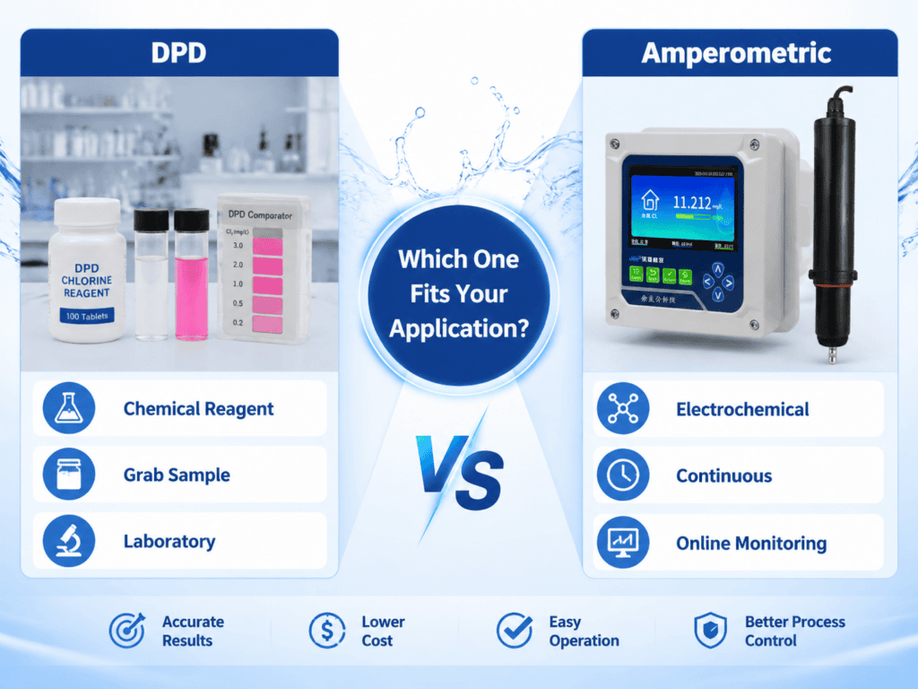 Comparison between DPD and amperometric residual chlorine analyzers
