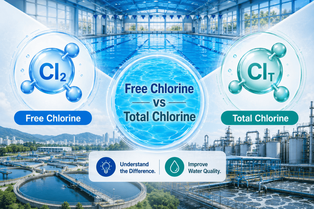 Free chlorine vs total chlorine in swimming pools and industrial water monitoring