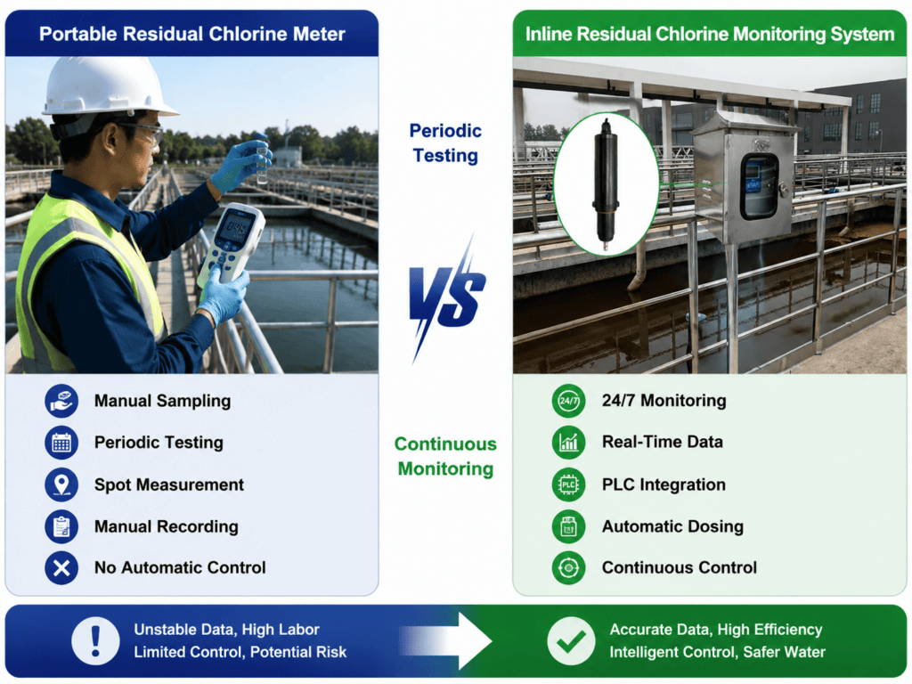 Inline vs portable residual chlorine analyzer comparison