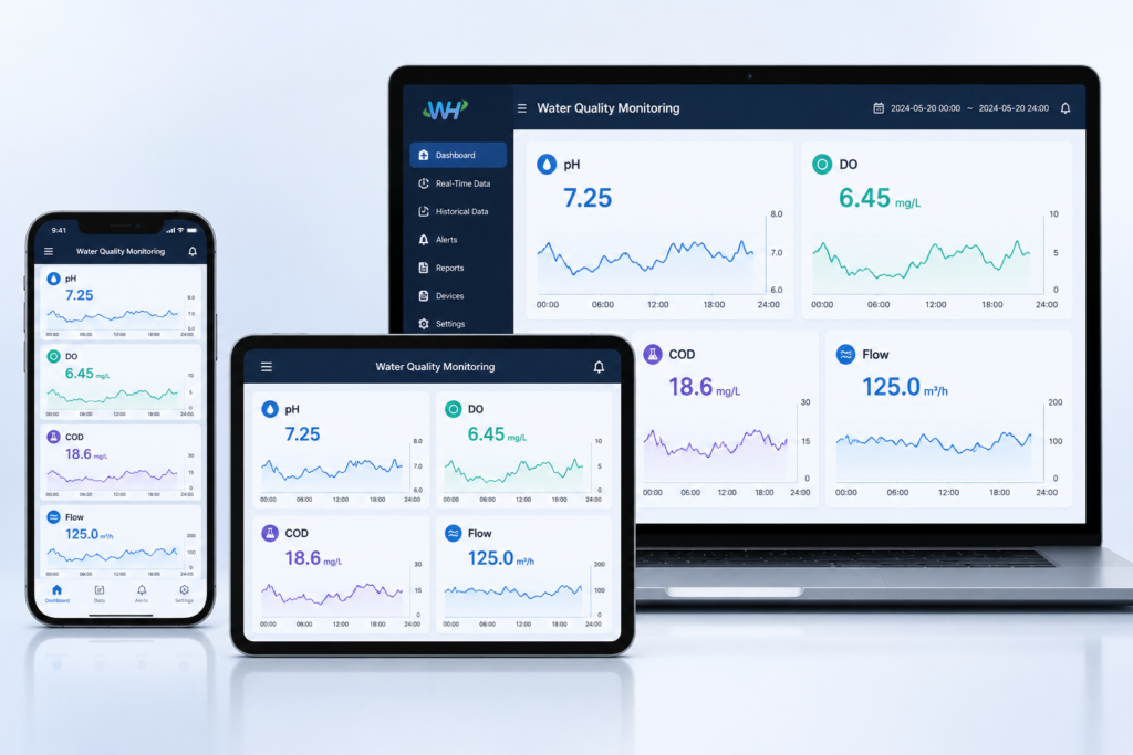 iot based water monitoring dashboard with real time data
