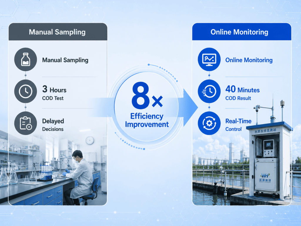 manual water sampling compared with online water monitoring