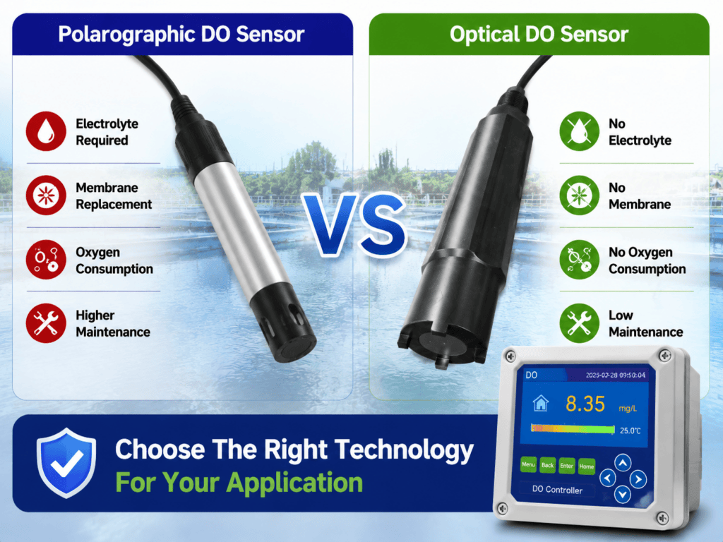 Polarographic vs optical dissolved oxygen sensor comparison