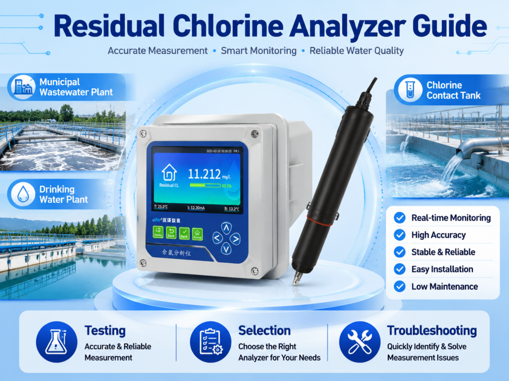 Industrial residual chlorine analyzer for online water monitoring