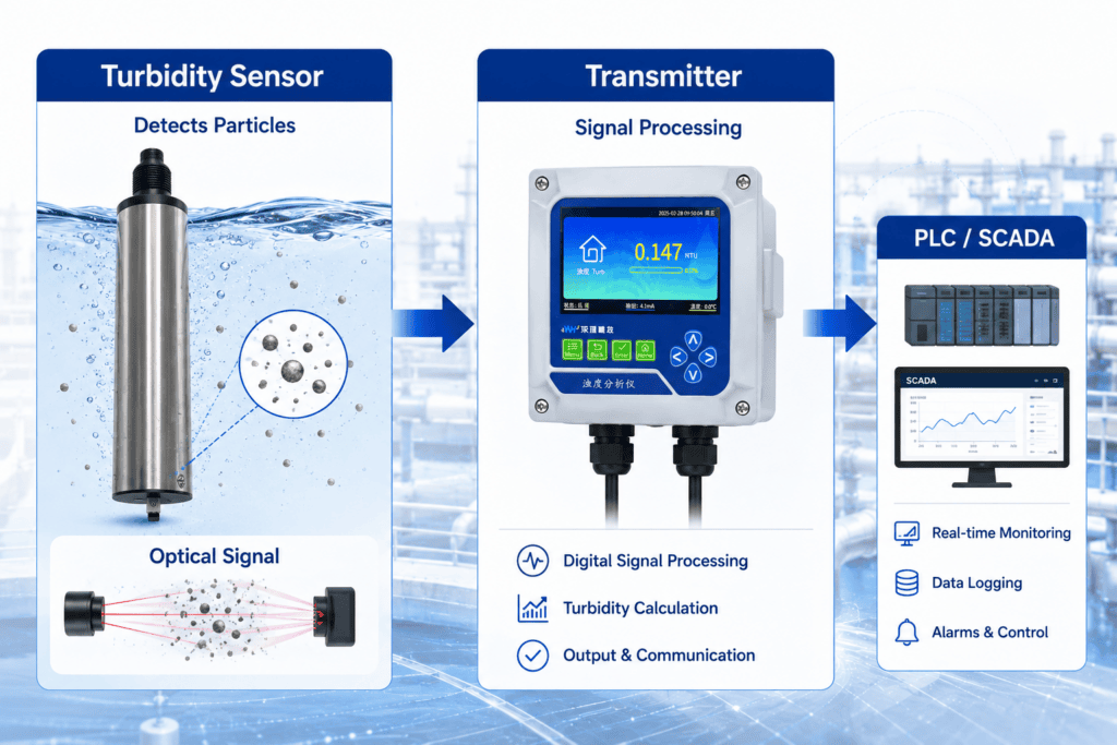 Difference between turbidity sensor and turbidity transmitter