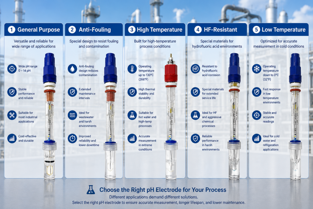 industrial ph electrode types