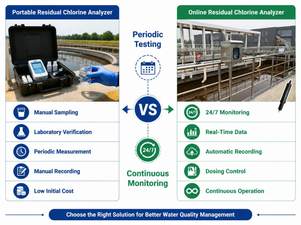 Online vs portable residual chlorine analyzer comparison